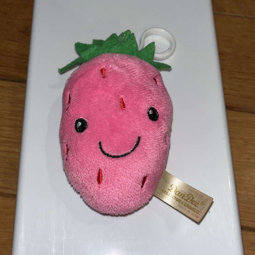Dan Dee Collector's Choice Strawberry Plush Pink  Backpack Clip 4"